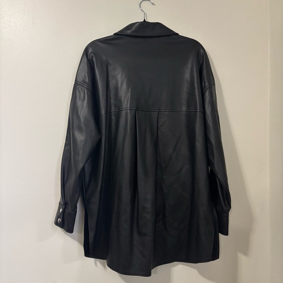 Zara Black Faux Leather Jacket - Picture 8 of 8